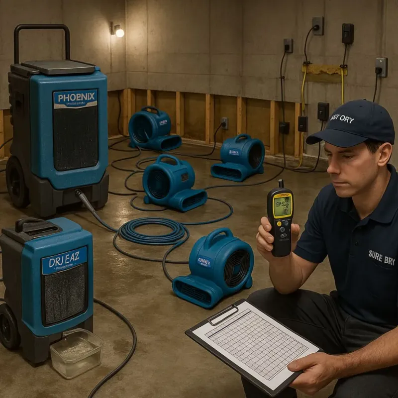 Structural Drying and Dehumidification process in South El Monte, CA